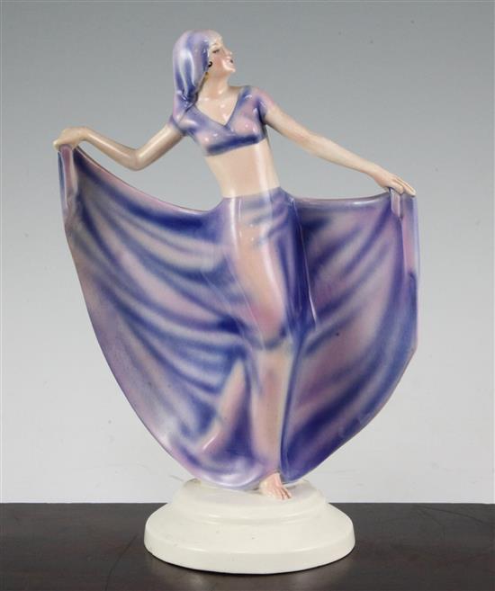 Josef Lorenzl for Goldscheider. An Art Deco figurine of a dancer, 26cm., slight restoration